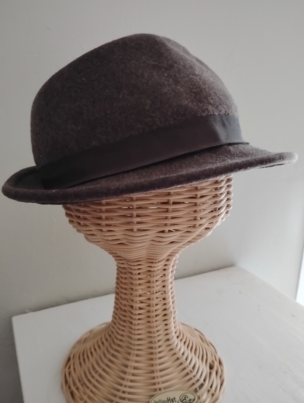 Kate Landry 100% Wool Hat Cap Women's Brown Preppy Winter Fedora